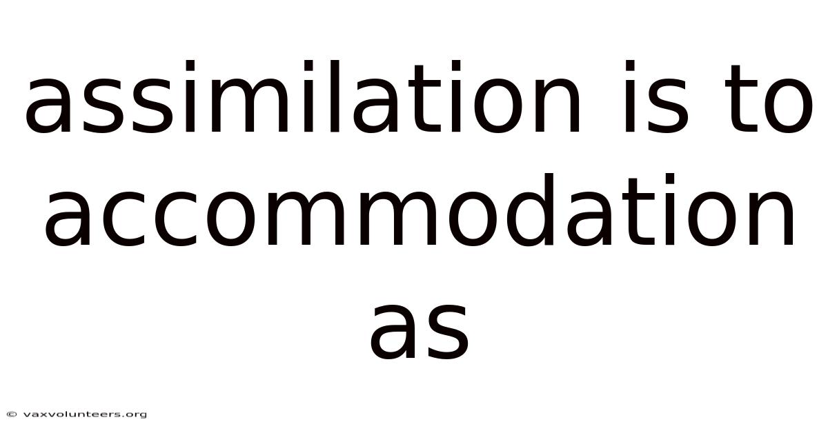 Assimilation Is To Accommodation As
