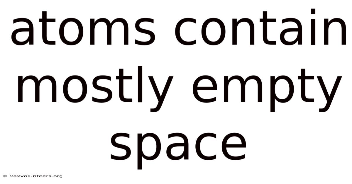 Atoms Contain Mostly Empty Space
