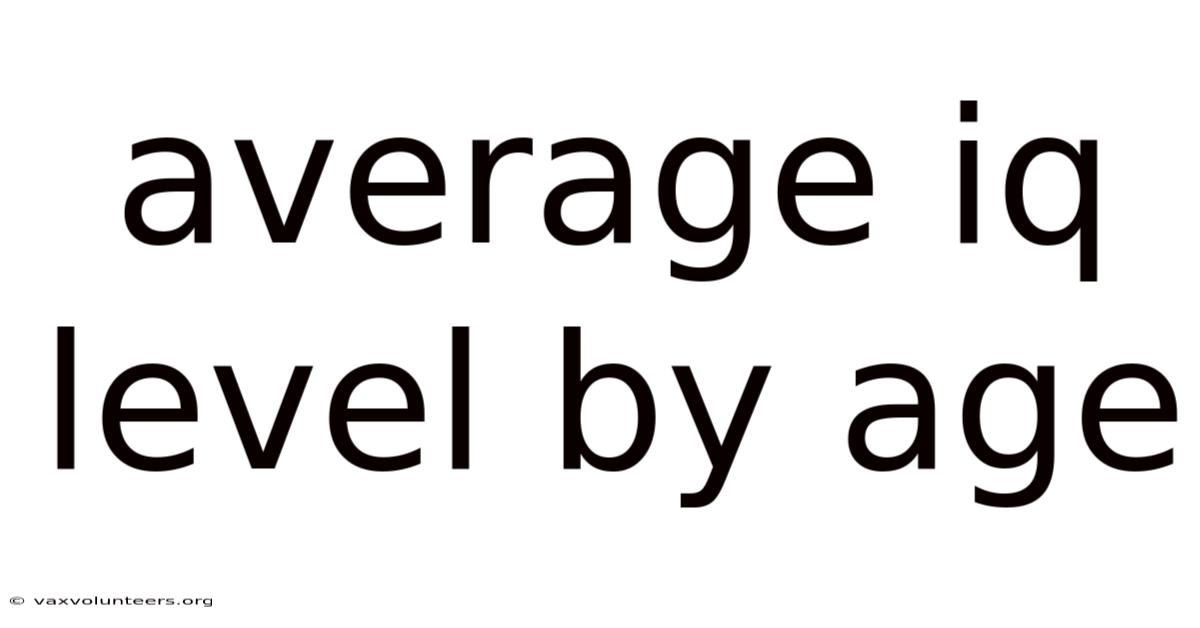 Average Iq Level By Age