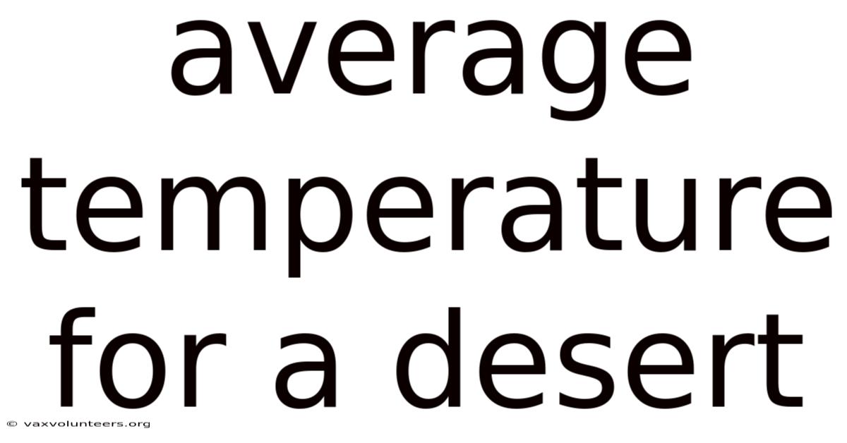 Average Temperature For A Desert
