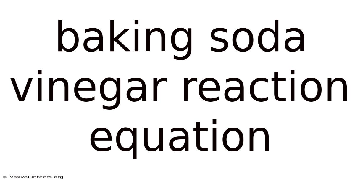 Baking Soda Vinegar Reaction Equation