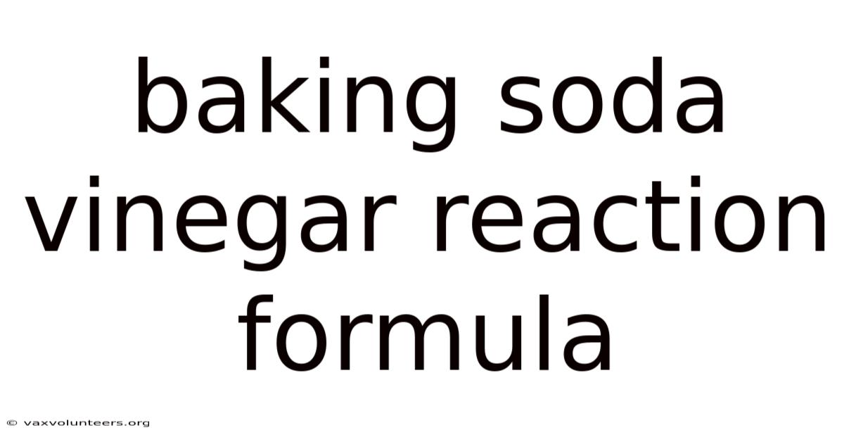 Baking Soda Vinegar Reaction Formula