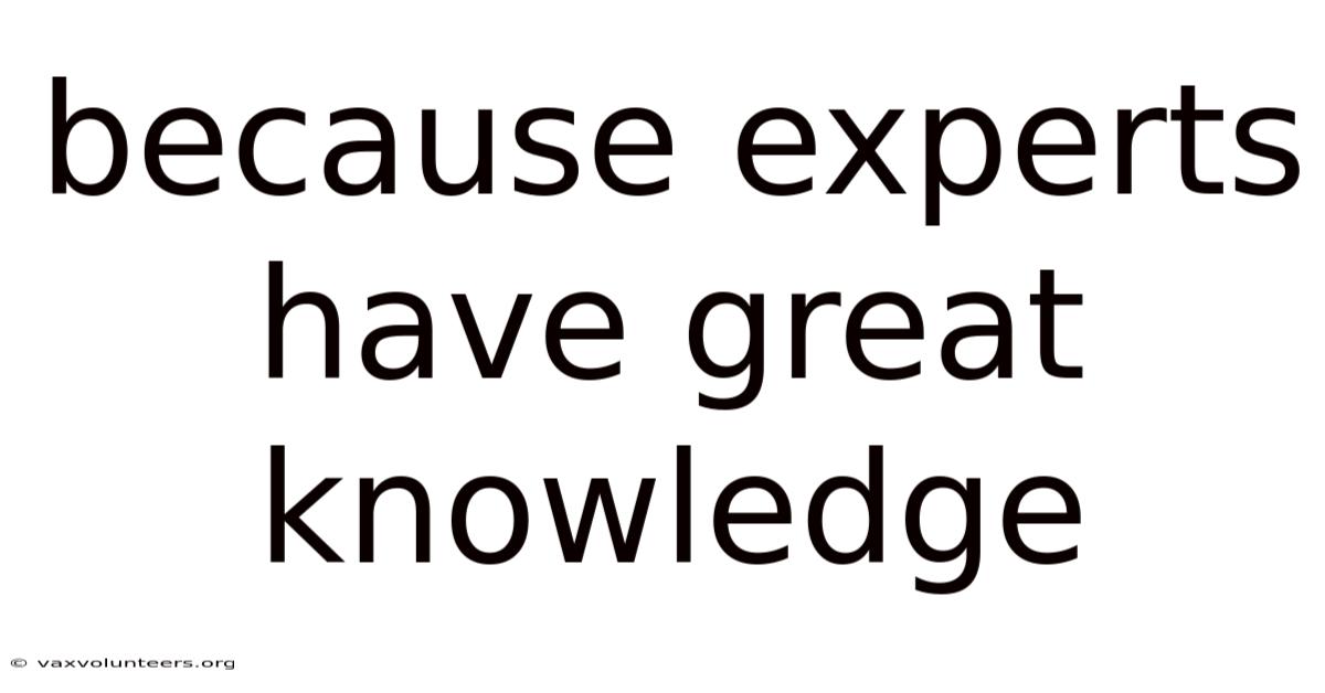 Because Experts Have Great Knowledge