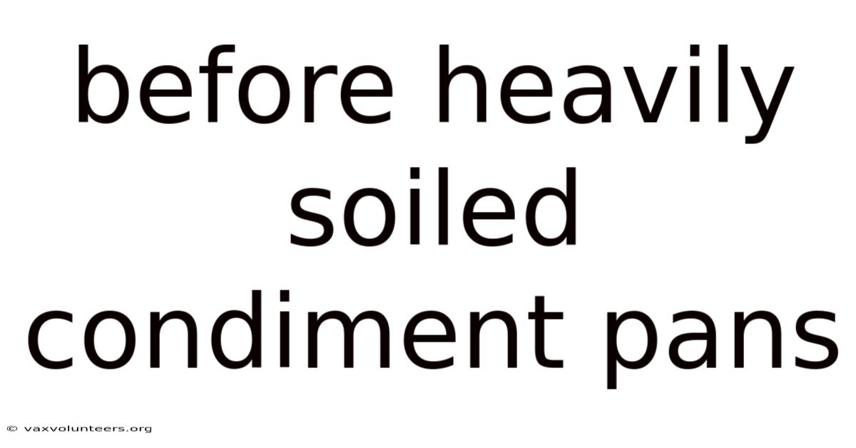 Before Heavily Soiled Condiment Pans