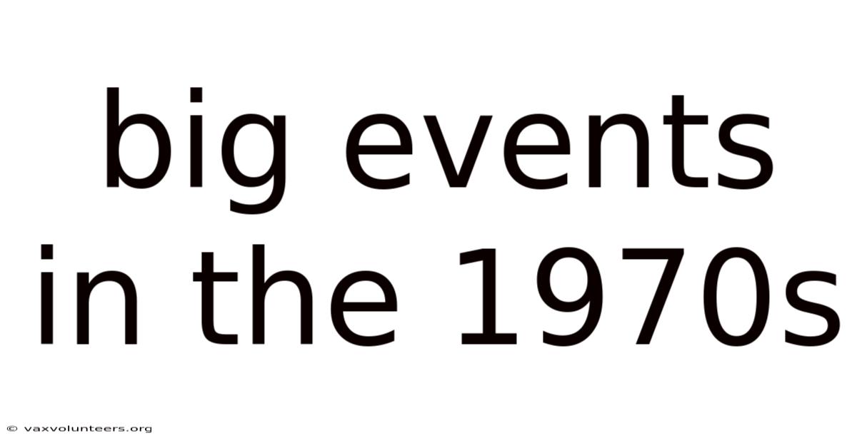 Big Events In The 1970s