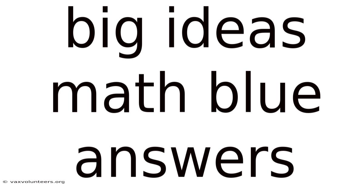 Big Ideas Math Blue Answers