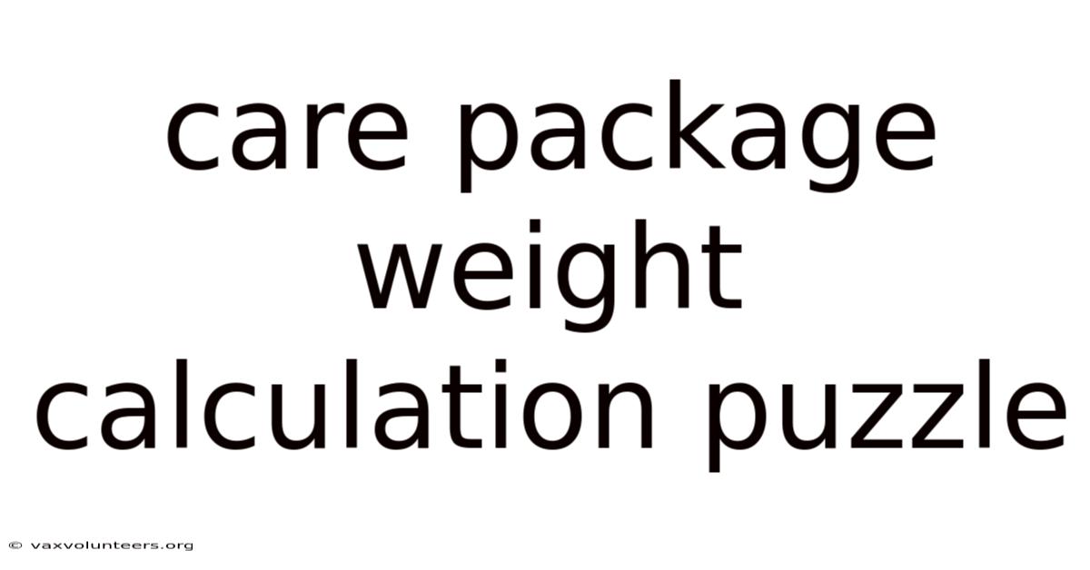 Care Package Weight Calculation Puzzle