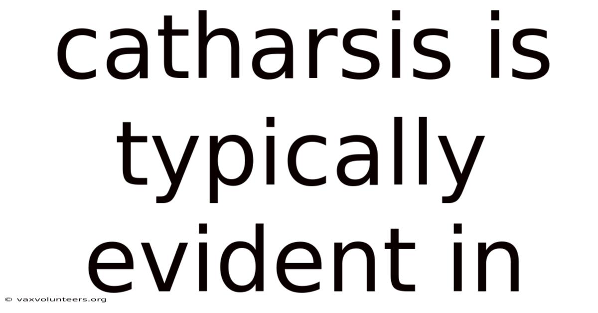 Catharsis Is Typically Evident In