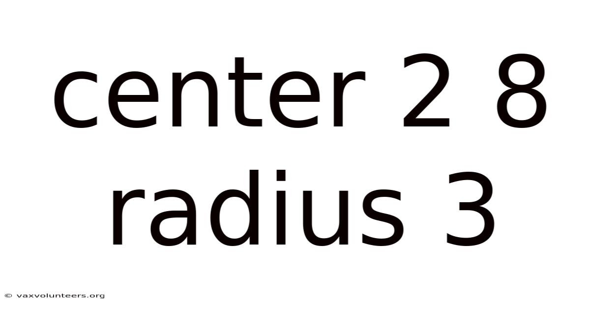 Center 2 8 Radius 3
