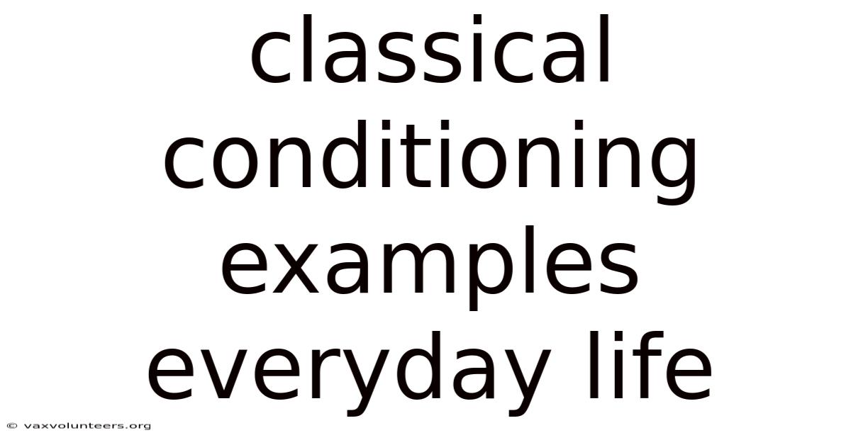 Classical Conditioning Examples Everyday Life