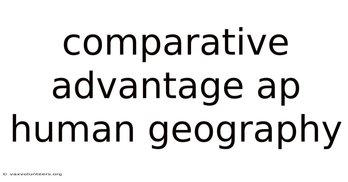 Comparative Advantage Ap Human Geography