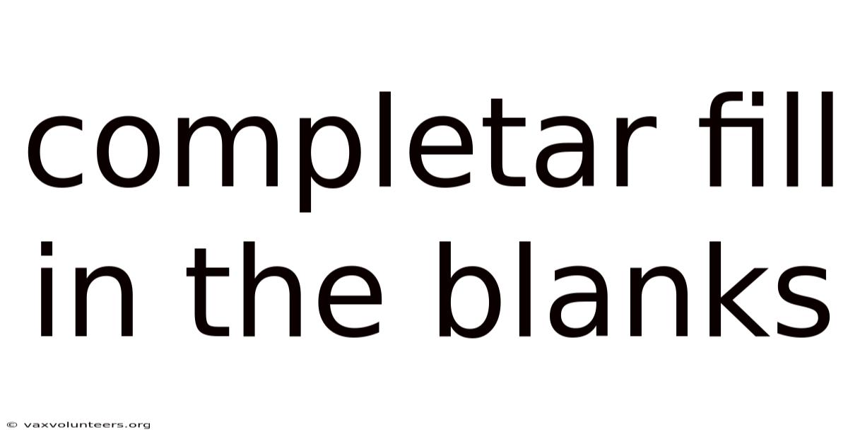Completar Fill In The Blanks