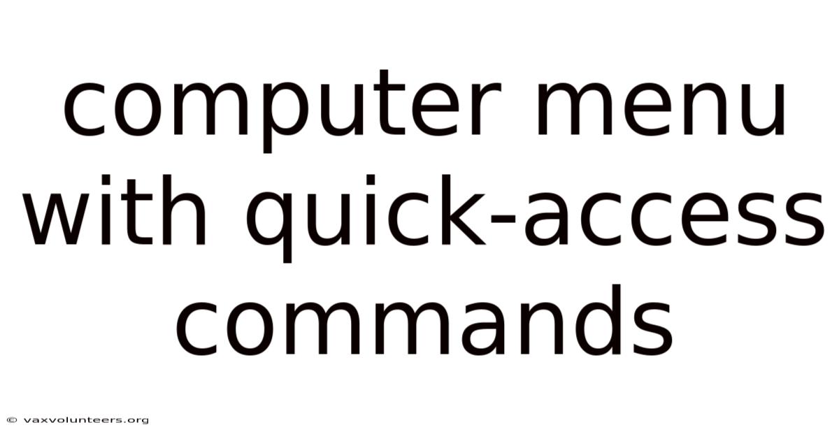 Computer Menu With Quick-access Commands