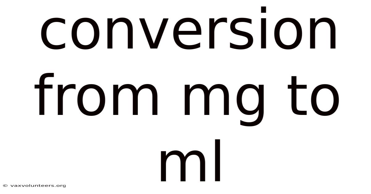 Conversion From Mg To Ml