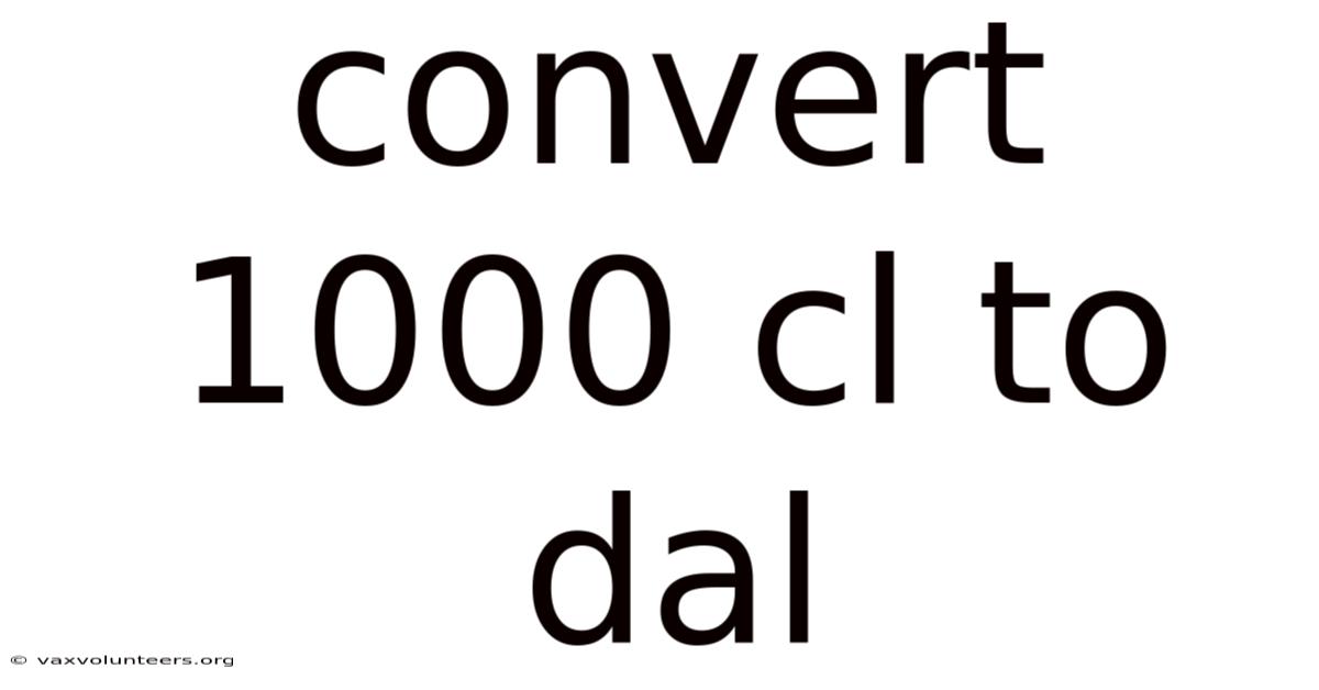 Convert 1000 Cl To Dal