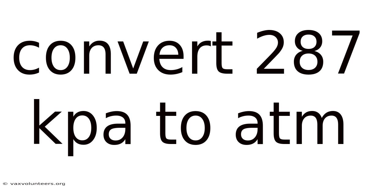 Convert 287 Kpa To Atm