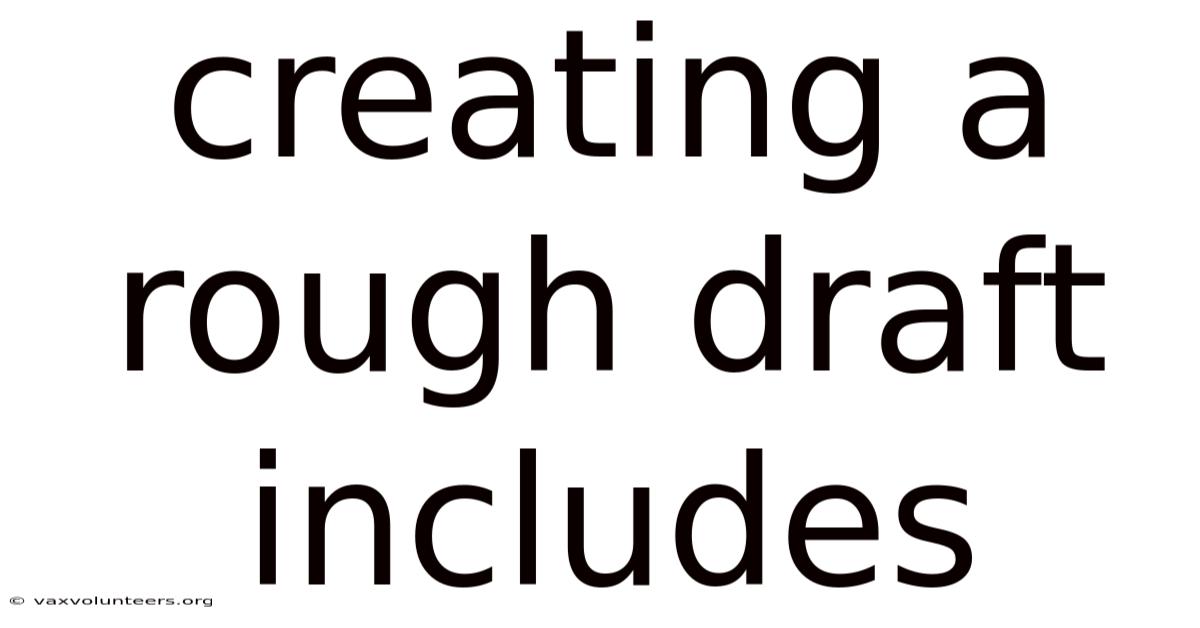 Creating A Rough Draft Includes