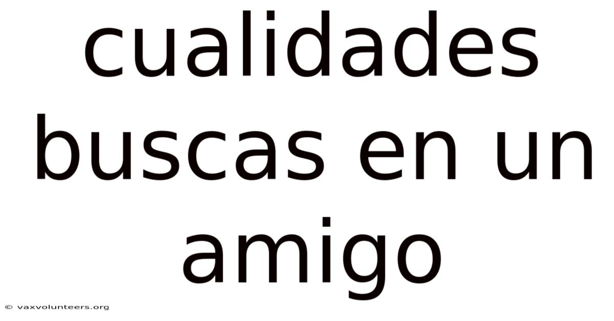 Cualidades Buscas En Un Amigo