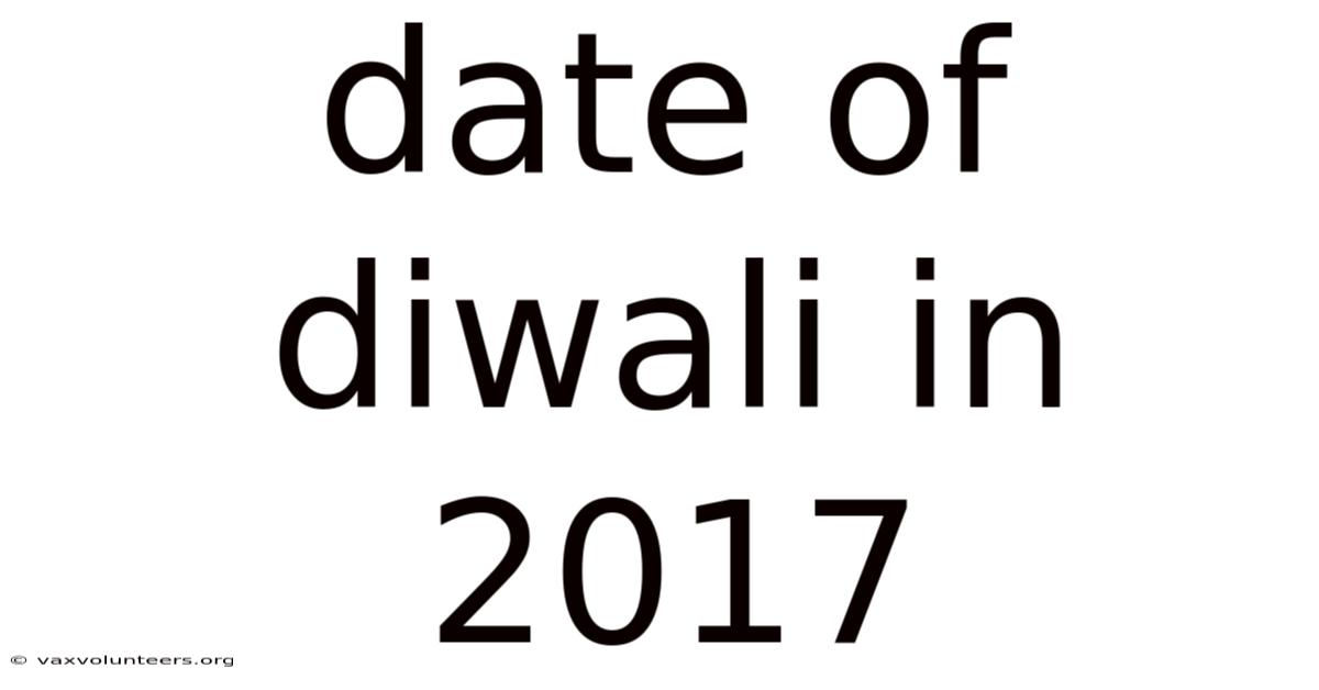 Date Of Diwali In 2017