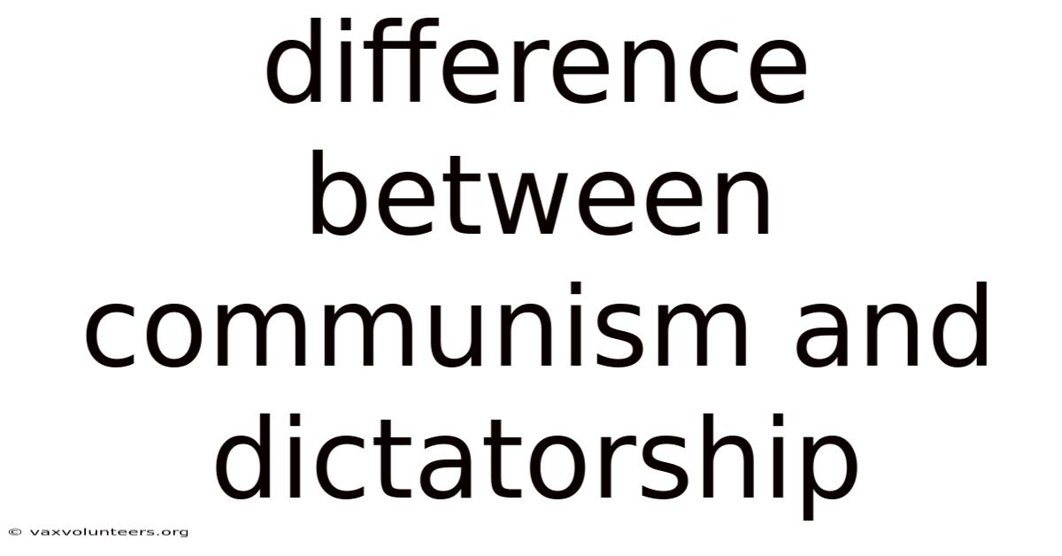 Difference Between Communism And Dictatorship