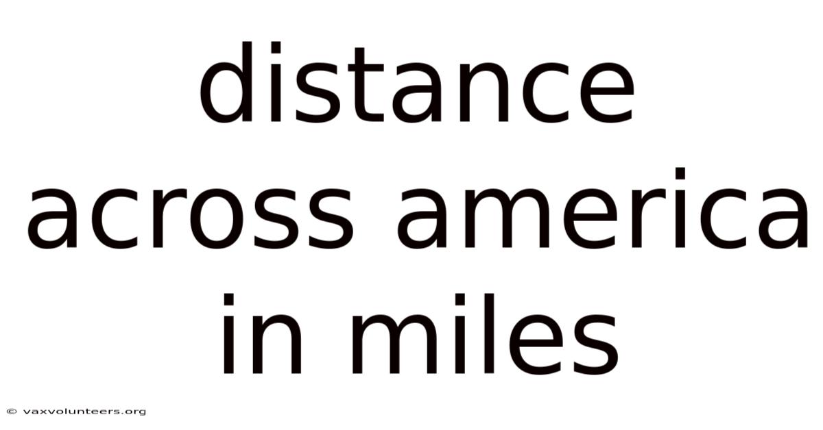 Distance Across America In Miles