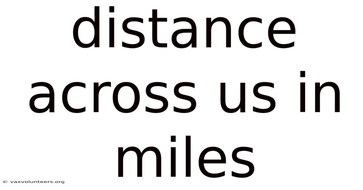 Distance Across Us In Miles