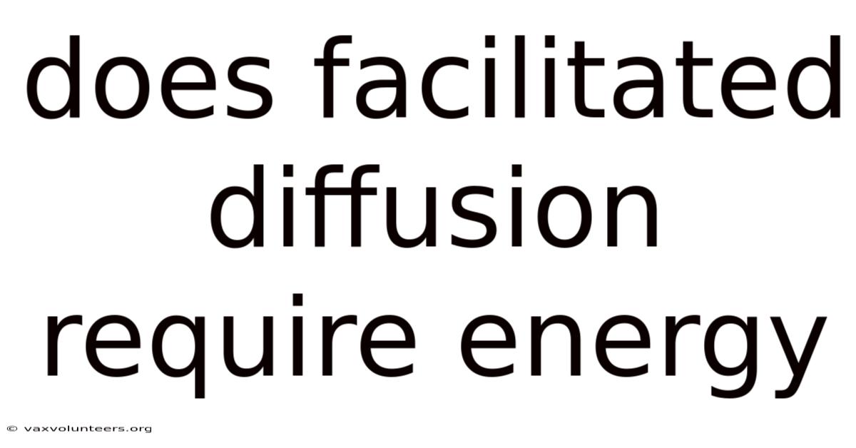 Does Facilitated Diffusion Require Energy