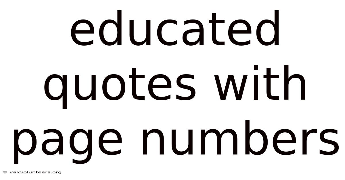 Educated Quotes With Page Numbers