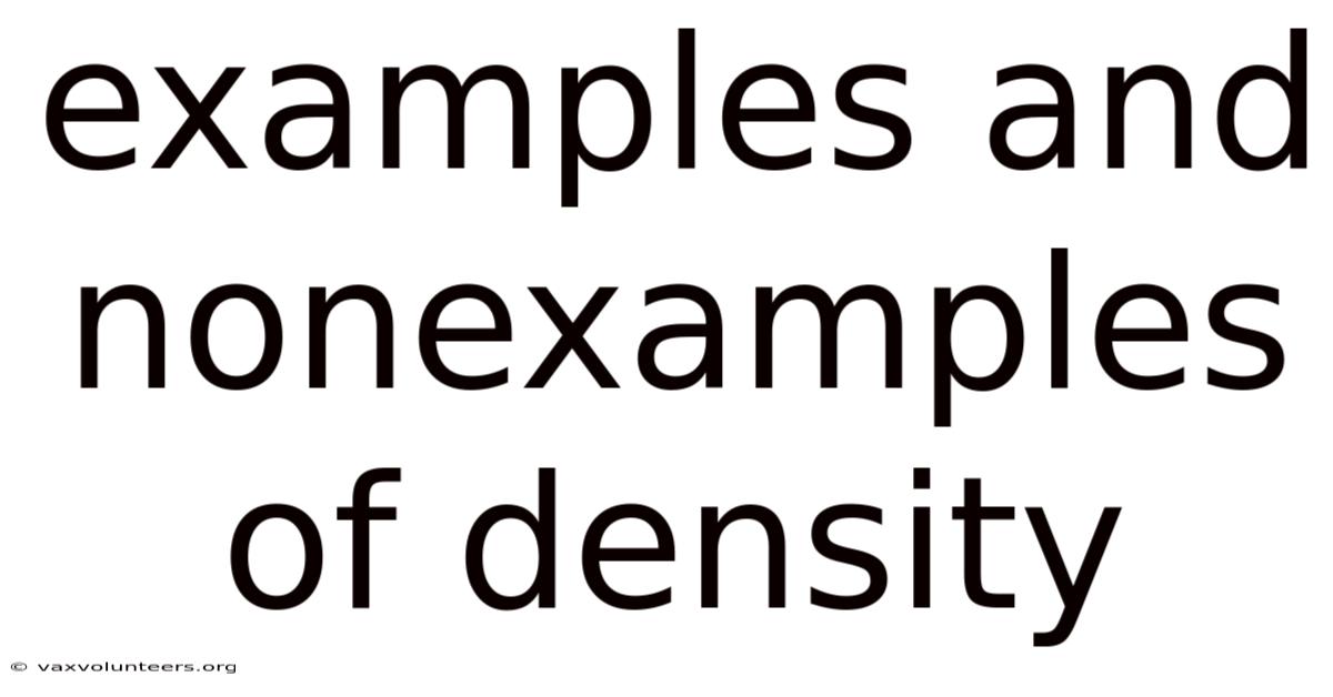 Examples And Nonexamples Of Density