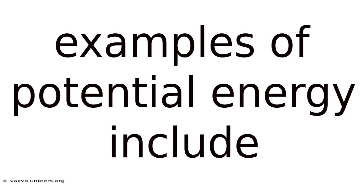 Examples Of Potential Energy Include