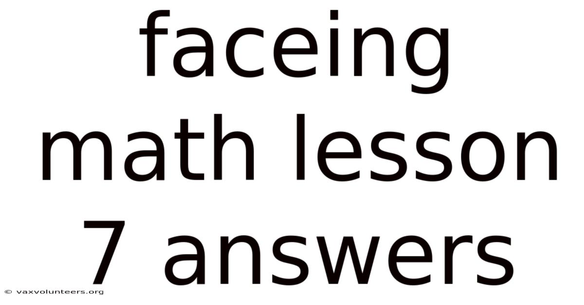 Faceing Math Lesson 7 Answers