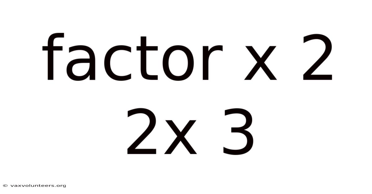 Factor X 2 2x 3