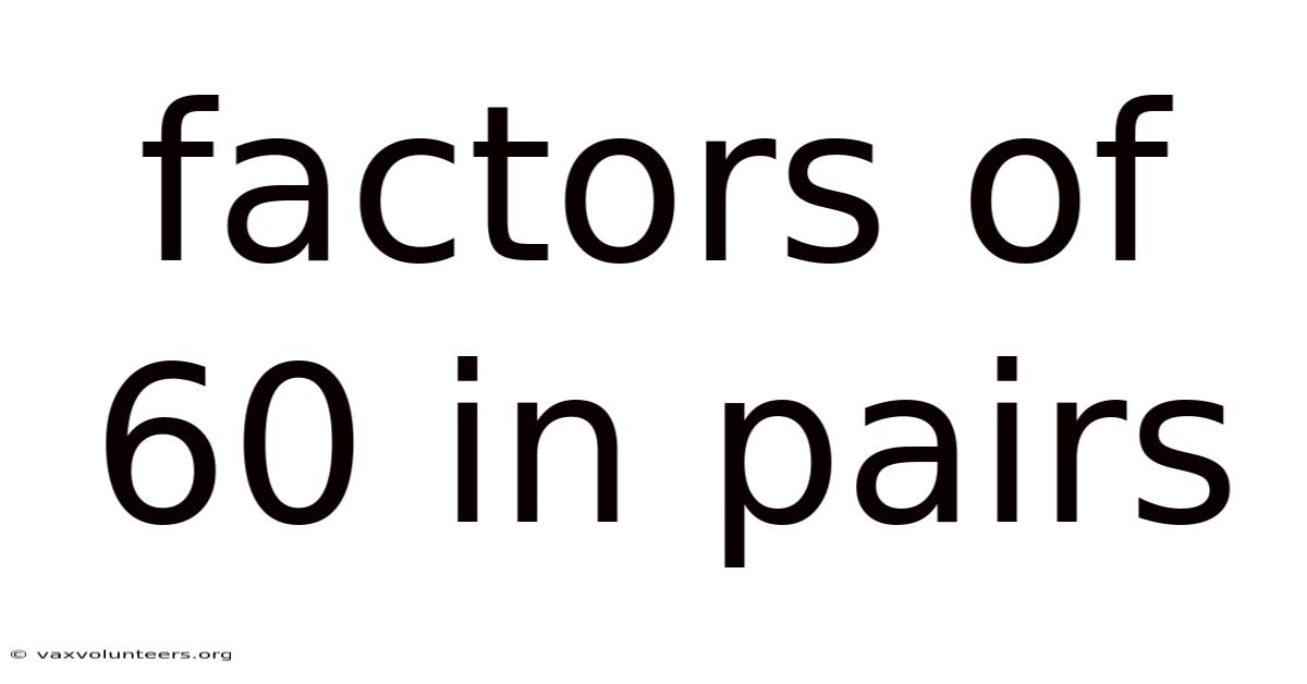 Factors Of 60 In Pairs