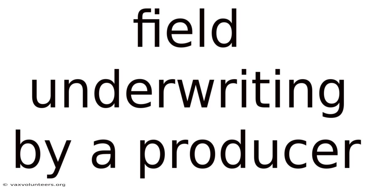 Field Underwriting By A Producer