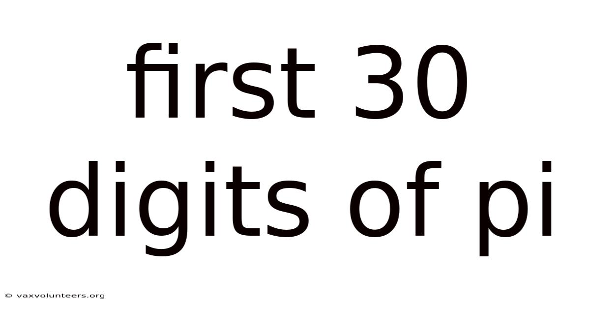 First 30 Digits Of Pi
