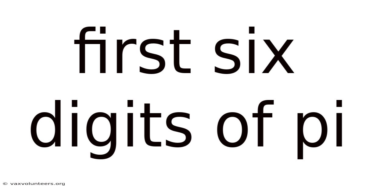 First Six Digits Of Pi