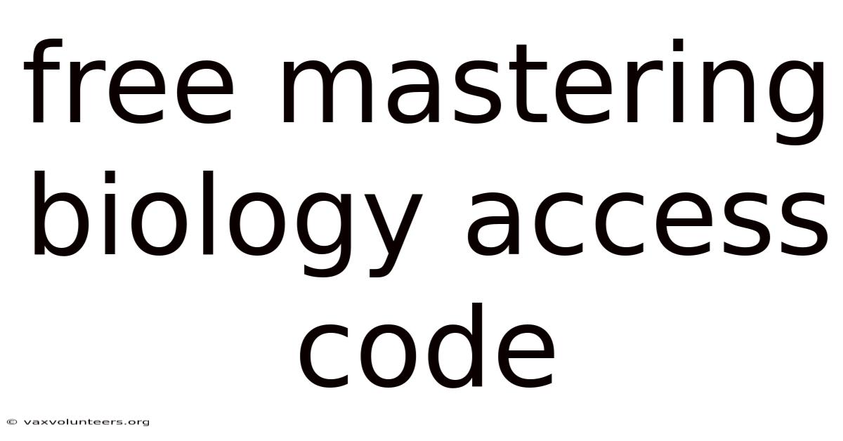 Free Mastering Biology Access Code