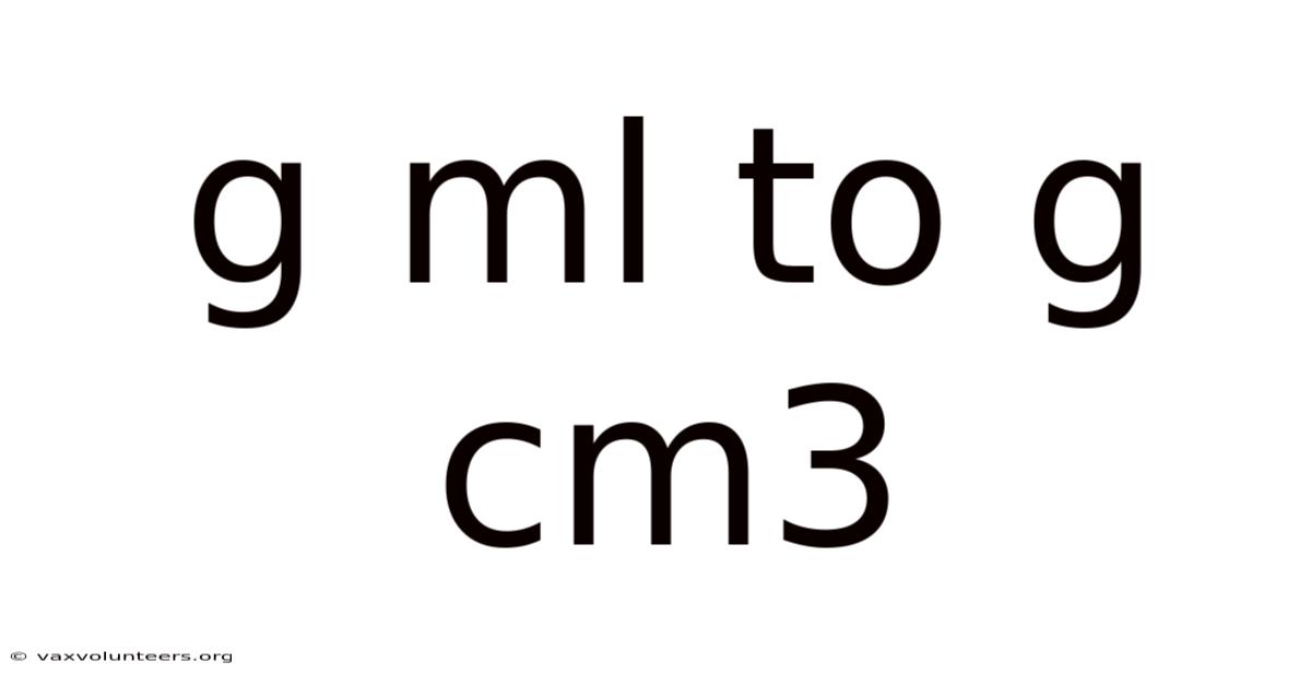 G Ml To G Cm3