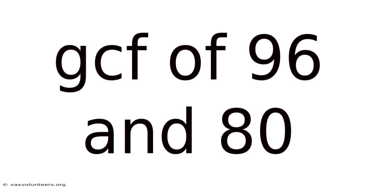 Gcf Of 96 And 80
