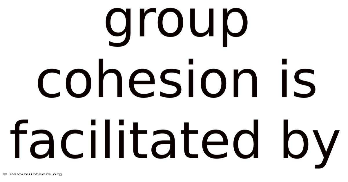 Group Cohesion Is Facilitated By