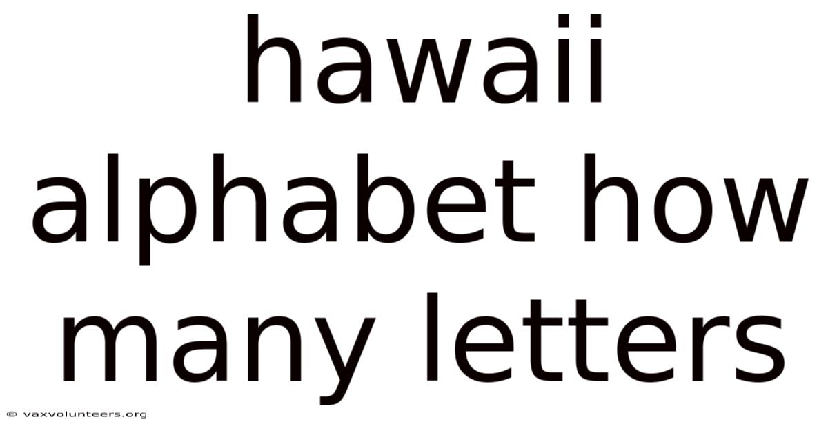 Hawaii Alphabet How Many Letters