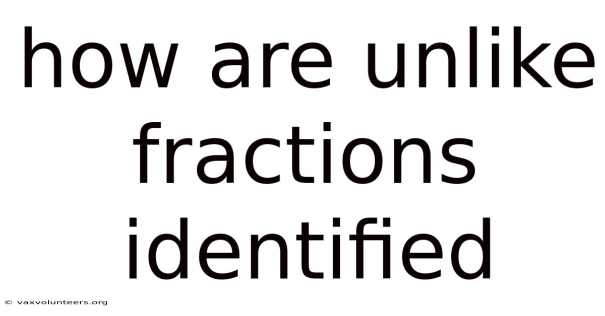 How Are Unlike Fractions Identified