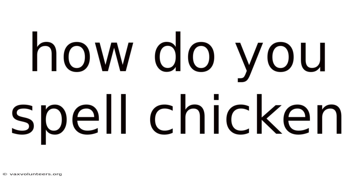 How Do You Spell Chicken