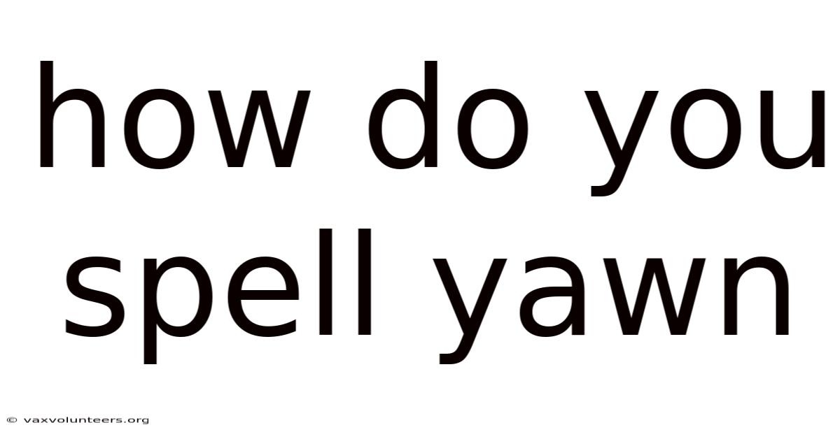 How Do You Spell Yawn