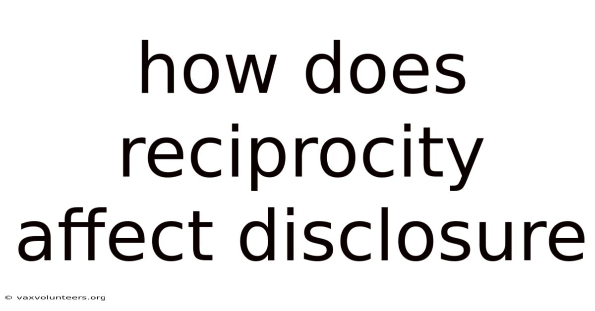 How Does Reciprocity Affect Disclosure