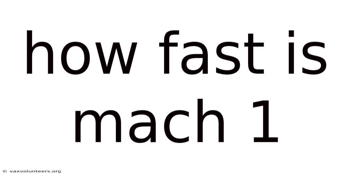 How Fast Is Mach 1