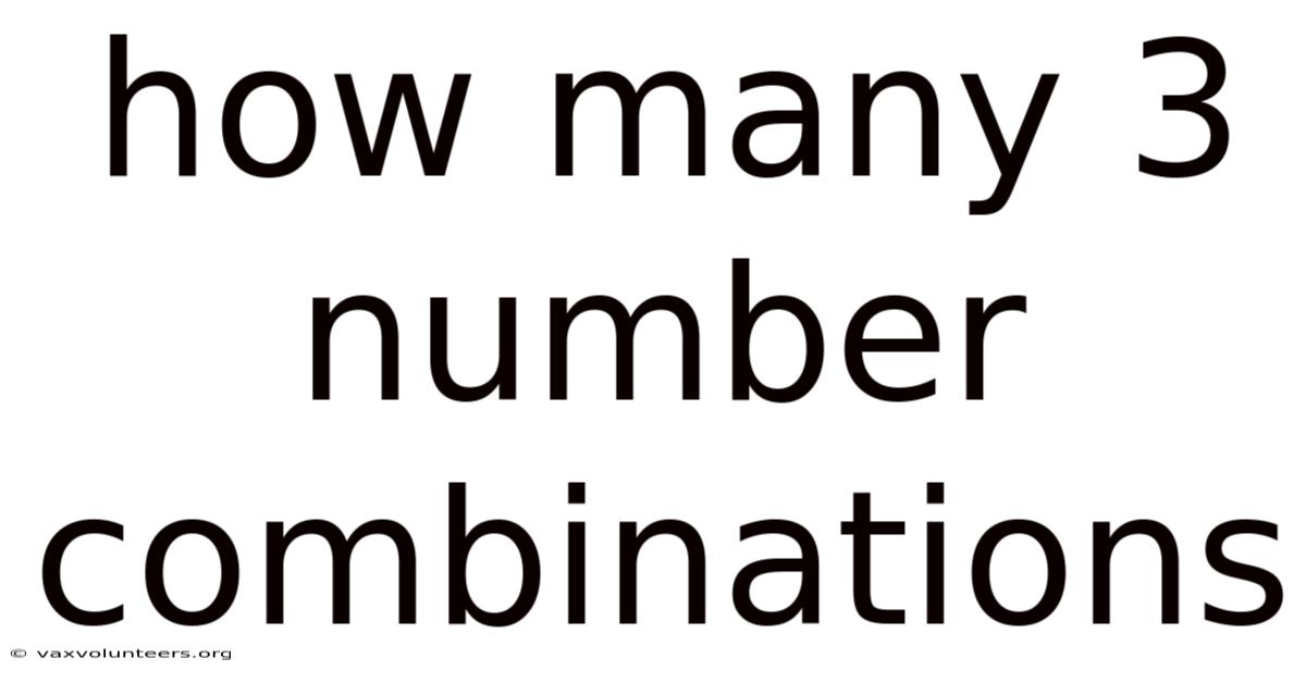 How Many 3 Number Combinations