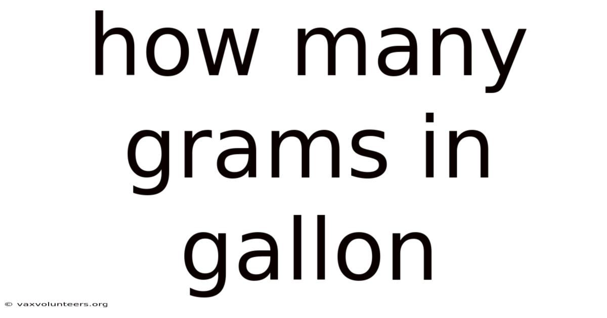 How Many Grams In Gallon