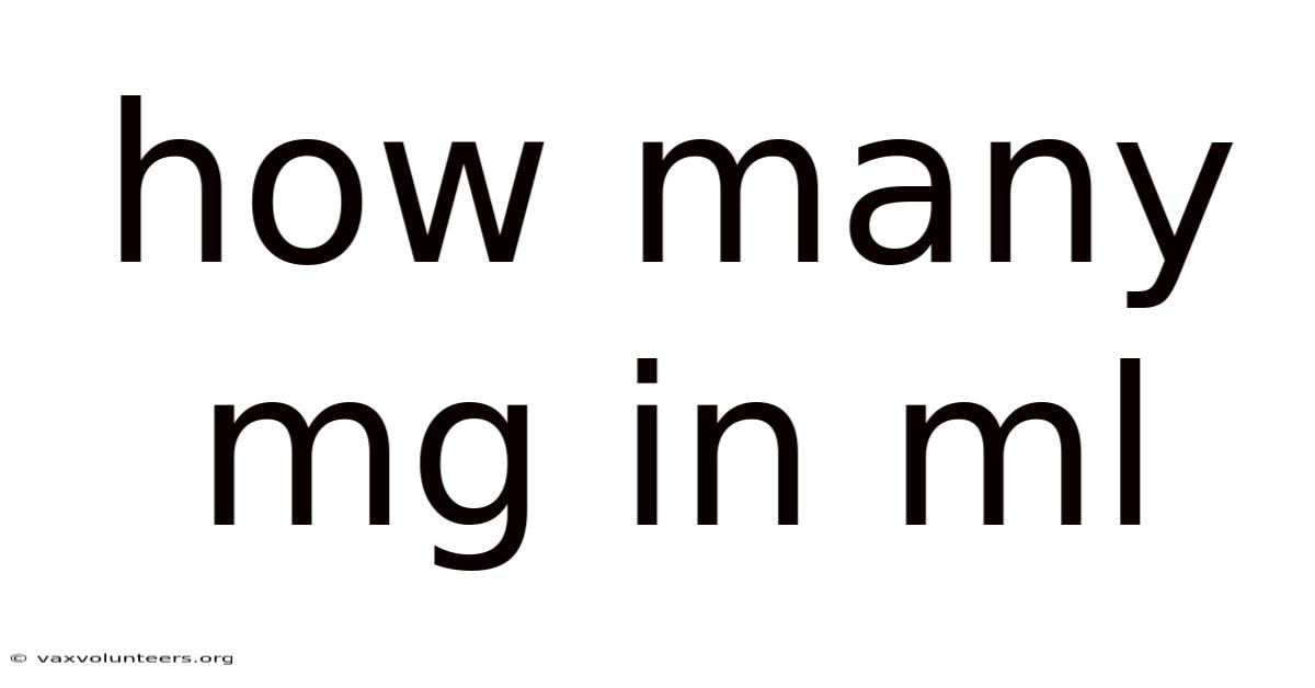 How Many Mg In Ml