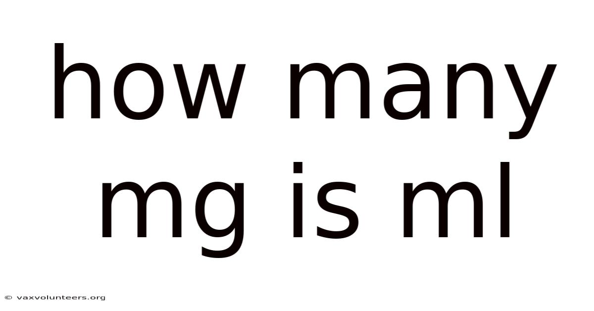How Many Mg Is Ml